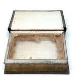 Lovely 19th Century Handmade Book-Shaped Candy Box, Hand-painted Paper and Velvet Over Board