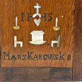 Friendship, Love and Truth, Mary Karowske's Wonderful Hidden Compartment Book Box with Carving and Inlays, 1900