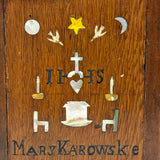 Friendship, Love and Truth, Mary Karowske's Wonderful Hidden Compartment Book Box with Carving and Inlays, 1900