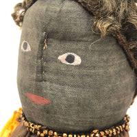 Regal Black Folk Art Bottle Doll in Gold Dress