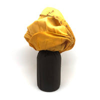 Regal Black Folk Art Bottle Doll in Gold Dress