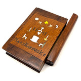 Friendship, Love and Truth, Mary Karowske's Wonderful Hidden Compartment Book Box with Carving and Inlays, 1900