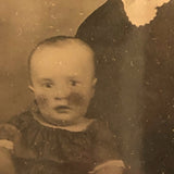Blushes Turned Dark Blemishes - Hand-colored Antique Ambrotype of Mother and Child