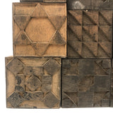 Set of Nine 1898 Pennsylvania Hand-carved Quilt Pattern Print Blocks