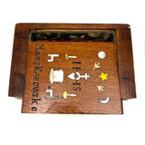 Friendship, Love and Truth, Mary Karowske's Wonderful Hidden Compartment Book Box with Carving and Inlays, 1900