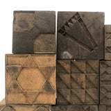 Set of Nine 1898 Pennsylvania Hand-carved Quilt Pattern Print Blocks