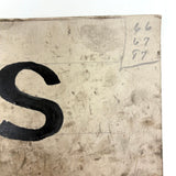 HANDS OFF, Metaphorical Feeling Hand-Painted Sign on Cardboard with Encroaching Nibbles