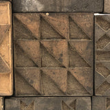 Set of Nine 1898 Pennsylvania Hand-carved Quilt Pattern Print Blocks