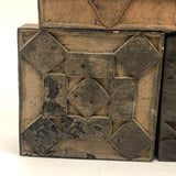 Set of Nine 1898 Pennsylvania Hand-carved Quilt Pattern Print Blocks