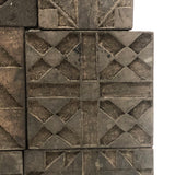 Set of Nine 1898 Pennsylvania Hand-carved Quilt Pattern Print Blocks