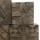 Set of Nine 1898 Pennsylvania Hand-carved Quilt Pattern Print Blocks