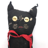 Great Old Stocking Cat with Button Eyes and Knotted Tail