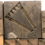 Set of Nine 1898 Pennsylvania Hand-carved Quilt Pattern Print Blocks