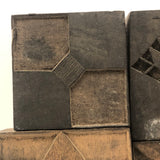 Set of Nine 1898 Pennsylvania Hand-carved Quilt Pattern Print Blocks