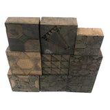 Set of Nine 1898 Pennsylvania Hand-carved Quilt Pattern Print Blocks