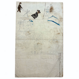 Annie Darragh, The Elder Sister, 19th C. Ink Drawing with SeeSawing Children on Reverse