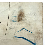 Annie Darragh, The Elder Sister, 19th C. Ink Drawing with SeeSawing Children on Reverse