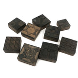 Set of Nine 1898 Pennsylvania Hand-carved Quilt Pattern Print Blocks