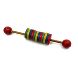 Satisfying, Modernist, Primary Colors Wooden Rings Rattle, Scarce Design