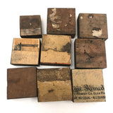 Set of Nine 1898 Pennsylvania Hand-carved Quilt Pattern Print Blocks