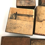 Set of Nine 1898 Pennsylvania Hand-carved Quilt Pattern Print Blocks