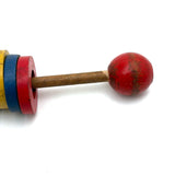 Satisfying, Modernist, Primary Colors Wooden Rings Rattle, Scarce Design