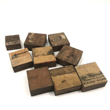 Set of Nine 1898 Pennsylvania Hand-carved Quilt Pattern Print Blocks