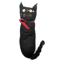 Great Old Stocking Cat with Button Eyes and Knotted Tail