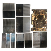 Mid 19th C. British Grain Painting Combs, Complete Set in Original Box
