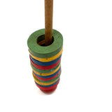 Satisfying, Modernist, Primary Colors Wooden Rings Rattle, Scarce Design