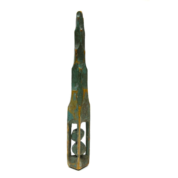 September 13, 1927 Carved Whimsy with Deco-esque Handle in Best Aqua Blue Paint