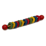 Satisfying, Modernist, Primary Colors Wooden Rings Rattle, Scarce Design