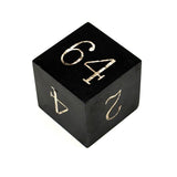 Scarce and Prized First Generation (1930) Engraved Bakelite White on Black Backgammon Doubling Cube