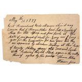 Thomas Stokes Have Lett 10 Old Sheep and Five Lambs, Charming 1777 Handwritten Contract