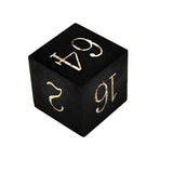 Scarce and Prized First Generation (1930) Engraved Bakelite White on Black Backgammon Doubling Cube