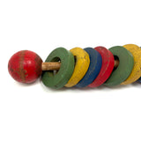 Satisfying, Modernist, Primary Colors Wooden Rings Rattle, Scarce Design