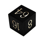 Scarce and Prized First Generation (1930) Engraved Bakelite White on Black Backgammon Doubling Cube