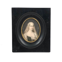 Fine Signed Miniature Portrait of Agnes Sorel, Presumed c. 1830s-40s