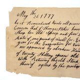 Thomas Stokes Have Lett 10 Old Sheep and Five Lambs, Charming 1777 Handwritten Contract