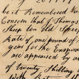 Thomas Stokes Have Lett 10 Old Sheep and Five Lambs, Charming 1777 Handwritten Contract