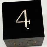 Scarce and Prized First Generation (1930) Engraved Bakelite White on Black Backgammon Doubling Cube