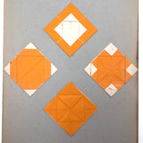 Antique Kindergarten Folded Paper Compositions - Sold Individually (A-F)