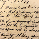 Thomas Stokes Have Lett 10 Old Sheep and Five Lambs, Charming 1777 Handwritten Contract