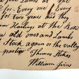 Thomas Stokes Have Lett 10 Old Sheep and Five Lambs, Charming 1777 Handwritten Contract