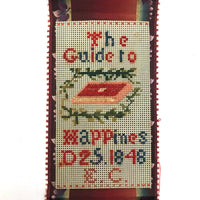 "The Guide to Happines" Christmas 1848 Punch Paper Embroidery Bookmark