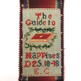 "The Guide to Happines" Christmas 1848 Punch Paper Embroidery Bookmark