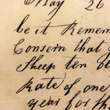 Thomas Stokes Have Lett 10 Old Sheep and Five Lambs, Charming 1777 Handwritten Contract