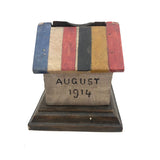 1914 WW1 Folk Art House Shaped Match Dispenser + Striker