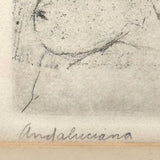 Andaluciana, 1966 Graphite Signed Etching by David Bumbeck (American, 1940-2026)