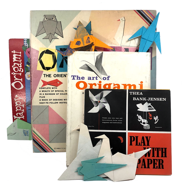 Huge Vintage Origami Lot: First Edition Mid-Century Books, Tons of Paper, and A Few Creations!